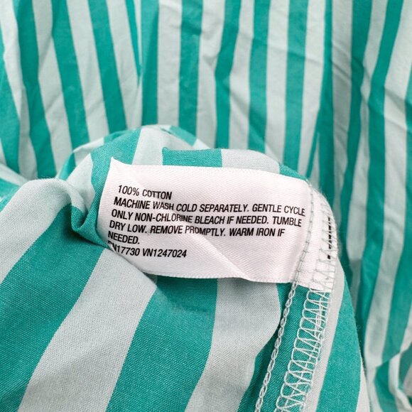 NEW A New Day Womens Long Sleeve Button-Down Shirt - Green Stripe - Size L - Picture 9 of 10